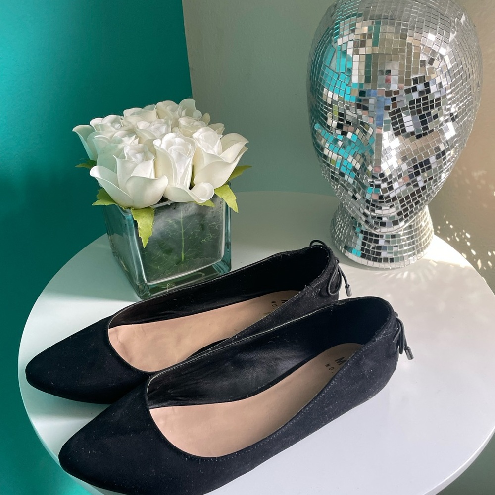 Black Faux Suede Flats